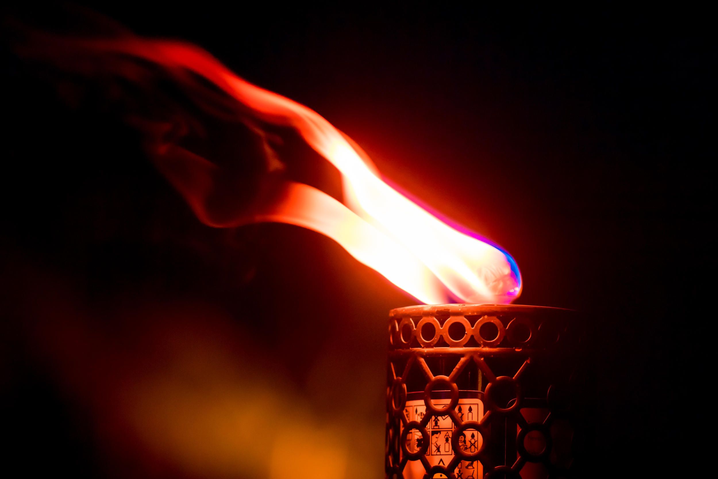 Shanti Maurice Resort and Spa - beach_burning_torch.jpg